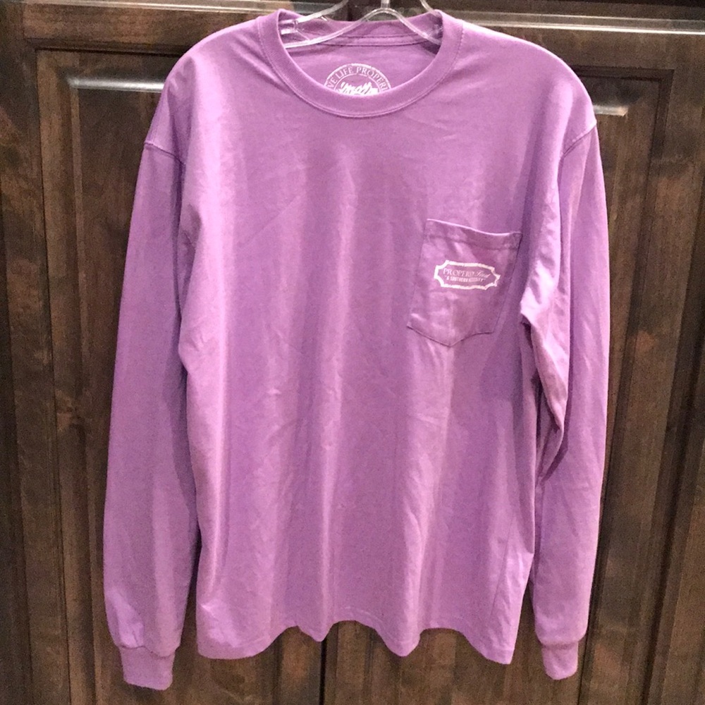 Properly Tied Purple M Pocketed LS $34